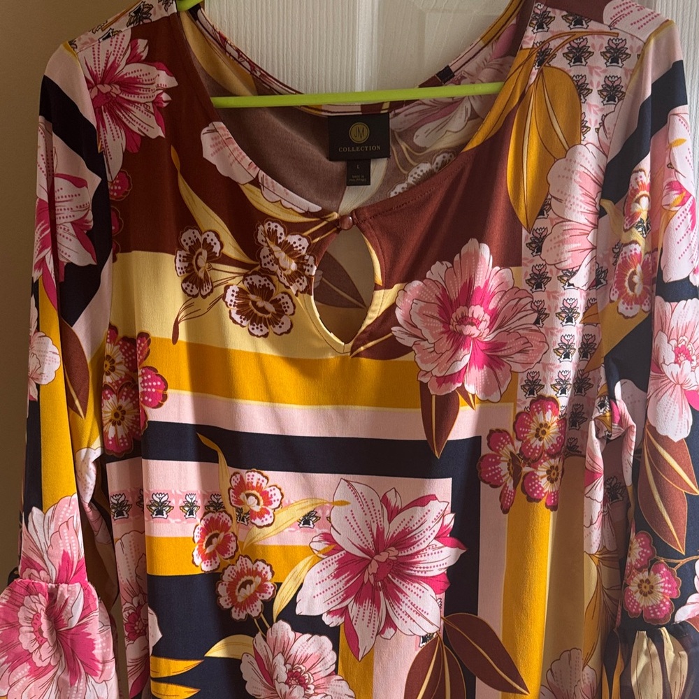 JM Collection Multicolor Floral Blouse